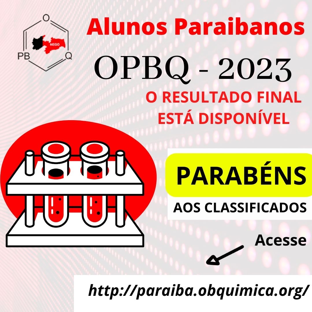 CLASSIFICAÇÃO DOS ALUNOS NA XIV OPBQ EDIÇÃO UNIFICADA - 2023